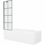 Mexen Vega stačiakampė vonia 180 x 80 cm su apdaila ir vienos dalies &scaron;irma 60 cm, juodos spalvos ra&scaron;tas - 550118080X9506007077