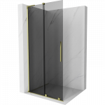 Mexen Velar L stumdomoji du&scaron;o sienelė Walk-in 100 x 200 cm, grafitas 8 mm, auksinė - 871-100-003-43-50