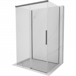 Mexen Rox-3S 160 x 90 cm trijų sienų slankiojančios du&scaron;o kabina, skaidri, &scaron;lifuotas ginklo pilkumas - 8C2-160-090-66-00-3S