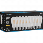 Mexen Vintis 10x LED siūlelinė lemputė E27, ST64, 4W, &Scaron;ilta - 2200K, 470 lm, skaidri - L152-E27-0422-00x10