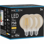 Mexen Vintis 3x LED siūlų lemputė E27, G95, 8W, &Scaron;ilta - 2700K, 750 lm, gintarinė - L157-E27-0827-50x03