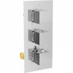 Mexen Cube termostatinė vonios ir du&scaron;o mai&scaron;ytuvas su 3 i&scaron;ėjimais, chromas - 77503-00