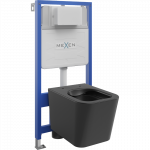 Mexen potinkinis WC rėmo komplektas Fenix Slim su WC dubeniu Teo, juodas matinis - 6103385XX85