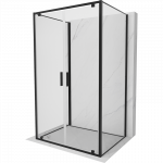 Mexen Exo-3S du&scaron;o kabina 3 sienų atveriama 80 x 85 cm, permatoma, juoda - 8182-080-085-70-00-3S