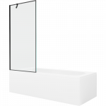 Mexen Vega stačiakampė vonia 150 x 70 cm su apdaila ir vienos dalies &scaron;irma 80 cm, juodas ra&scaron;tas - 550115070X9508007070