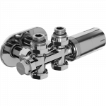 Mexen G05 termostatinis rinkinys kampinis/tiesus su dangteliu R, Duplex, DN50, chromas - W908-958-905-01
