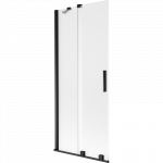 Mexen Velar dviejų dalių stumdomas 85 x 150 cm vonios pertvara, matinis, juodas - 896-085-000-31-70