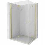 Mexen Mist-F Duo sulankstoma du&scaron;o kabina kairė 100 x 90 cm, permatoma, &scaron;lifuotas auksas - 8A6-100L-090P-55-00
