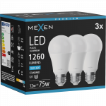 Mexen Nova 3x LED lemputė E27, A60, 12W, &Scaron;alta - 6500K, 1260 lm - L100-E27-1265-01x03