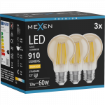 Mexen Vintis 3x LED gijų lemputė E27, A60, 10W, &Scaron;ilta - 2700K, 910 lm, gintarinė - L150-E27-1027-50x03