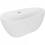 Mexen Eos laisvai stovinti vonia 170 x 75 cm, balta, matinė nikelio perpylimo anga - 52471707500-97
