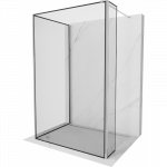 Mexen Kioto du&scaron;o pertvara Walk-in 100 x 100 x 30 cm, juodas rėmelis, chromas - 800-100-100-221-01-70-030