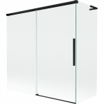 Mexen Rox L vonios sienelė, 2-jų dalių slankiojančios durys, 160 + 75 x 150 cm, permatoma, juoda - 8C9L-160-075-70-00