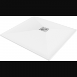 Mexen Stone+ kvadratinis kompozitinis du&scaron;o padėklas 80 x 80 cm, baltas - 44108080