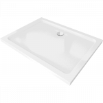 Mexen Flat stačiakampė plok&scaron;čiasis du&scaron;o padėklas 90 x 80 cm, baltas, chromuotas sifonas - 40108090