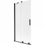 Mexen Velar dviejų dalių stumdomas vonios kambario pertvaras 95 x 150 cm, matinis, juodas - 896-095-000-31-70