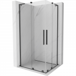 Mexen Velar L Duo stumdomoji du&scaron;o kabina 90 x 80 cm, permatoma, &scaron;e&scaron;ėlio pilkai &scaron;lifuota - 871-090-080-02-03-66
