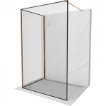 Mexen Kioto du&scaron;o sienelė Walk-in 90 x 80 cm, juodas rėmelis, rožinis auksas - 800-090-212-60-70-080