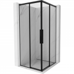 Mexen Rox Dviguba stumdomų durų du&scaron;o kabina 95 x 95 cm, juoda rėmelis, juoda - 8C2D-095-095-70-70