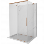Mexen Rox-3S L 3-sienė slankiojanti du&scaron;o kabina, 160 x 95 cm, skaidri, &scaron;lifuota vario spalva - 8C2L-160-095-65-00-3S