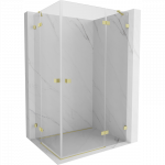 Mexen Lunar Dvigubas du&scaron;o kabina su de&scaron;ine atveriama durimis 85 x 80 cm, permatoma, auksinė matinė - 834-085P-080L-55-00