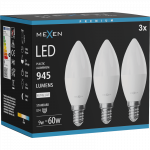 Mexen Nova 3x LED lemputė E14, C37, 9W, Neutralus - 4000K, 945 lm - L102-E14-0940-01x03