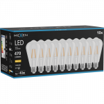 Mexen Vintis 10x Lemputė LED gija E27, ST64, 4W, &Scaron;ilta - 2700K, 470 lm, skaidri - L152-E27-0427-00x10