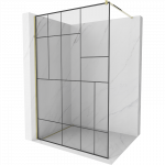Mexen Kioto du&scaron;o siena Walk-in 100 x 200 cm, juodas ra&scaron;tas 8 mm, auksinė - 800-100-101-50-78