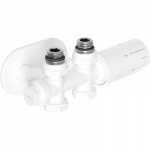 Mexen G05 kampinis/tiesus termostatinis komplektas su dangteliu R, Duplex, DN50, baltas - W908-958-905-20