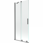 Mexen Velar 2-dalių i&scaron;traukiama vonios pertvara 80 x 150 cm, permatoma, juodo metalo - 896-080-000-01-95