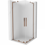 Mexen Velar L Duo stumdomų durų du&scaron;o kabina 90 x 90 cm, matinė, rožinis auksas - 871-090-090-02-33-60