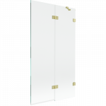 Mexen Lunar vonios ekrano 2-gabalinis de&scaron;inysis 100 x 150 cm, skaidrus, auksinis &scaron;lifuotas - 897-100-100-55-00-P