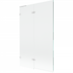 Mexen Lunar L vonios ekranas, 2-dalinis kairysis 110 x 150 cm, permatomas, baltas - 897L-110-100-20-00-L