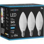 Mexen Nova 3x LED lemputė E14, C37, 9W, &Scaron;alta - 6500K, 945 lm - L102-E14-0965-01x03