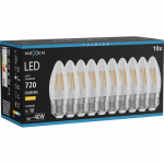 Mexen Vintis 10x LED gijų lemputė E27, C35, 6W, &Scaron;ilta - 2700K, 720 lm, skaidri - L154-E27-0627-00x10