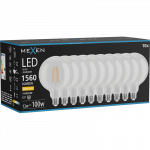Mexen Vintis 10x kaitinamosios LED lemputės E27, G125, 12W, &Scaron;ilta - 2700K, 1560 lm, skaidri - L158-E27-1227-00x10