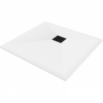 Mexen Stone+ kvadratinis kompozitinis du&scaron;o padėklas 70 x 70 cm, baltas, juoda danga - 44107070-B