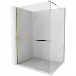 Mexen Kioto+ du&scaron;o sienelė su lentyna Walk-in 125 x 200 cm, skaidri, auksinė - 800-125-121-50-00