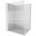 Mexen Kioto+ du&scaron;o pertvara su lentyna Walk-in 140 x 200 cm, skaidri/&scaron;erk&scaron;na, balta - 800-140-121-20-35