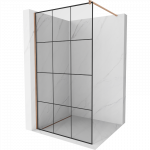 Mexen Kioto du&scaron;o sienelė Walk-in 110 x 200 cm, juodas tinklelis 8 mm, &scaron;lifuotas varis - 800-110-101-65-77