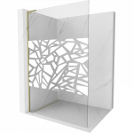 Mexen Kioto L du&scaron;o sienelė Walk-in 70 x 200 cm, baltas ra&scaron;tas, auksinė - 800-070-103-50-85