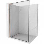 Mexen Kioto L du&scaron;o sienelė Walk-in 50 x 200 cm, juodas rėmas, rožinis auksas - 800-050-103-60-70