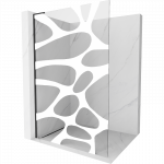 Mexen Kioto L du&scaron;o sienelė Walk-in 100 x 200 cm, balta banga, juoda - 800-100-103-70-97