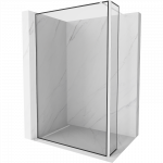 Mexen Kioto Du&scaron;o Siena Walk-in 110 x 40 cm, juoda rėmelis, balta - 800-110-212-20-70-040