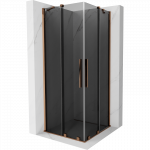 Mexen Velar Duo stumdomas du&scaron;o kabinas 90 x 90 cm, grafitas, rožinis auksas - 871-090-090-42-60