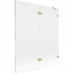 Mexen Lunar vonios kambario ekranas, 2 dalių, de&scaron;inysis, 140 x 150 cm, skaidrus, &scaron;lifuotas auksinis - 897-140-100-55-00-P