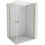 Mexen Mist H Duo atsiveriančios du&scaron;o durys 105 x 115 cm, permatomos, auksinės - 8A5-105L-115P-50-00