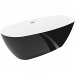 Mexen Luvo Slim laisvai stovinti vonia 170 x 75 cm, balta/juoda, varinis perpylimas - 52801707575-65