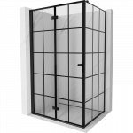 Mexen Mist-F T lankstoma du&scaron;o kabina kairė 100 x 85 cm, juodas tinklelis, juoda - 8A6T-100-085-70-77-L