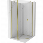Mexen Mist penkiakampė du&scaron;o kabina su varstomomis durimis 90 x 90 cm, permatoma, auksinė - 8A8-090-090-50-00